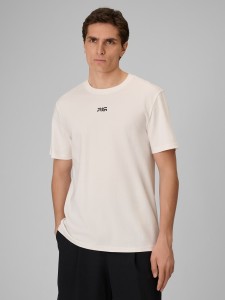 4F T-shirt regular gładki męski 4F x Robert Lewandowski - biały S