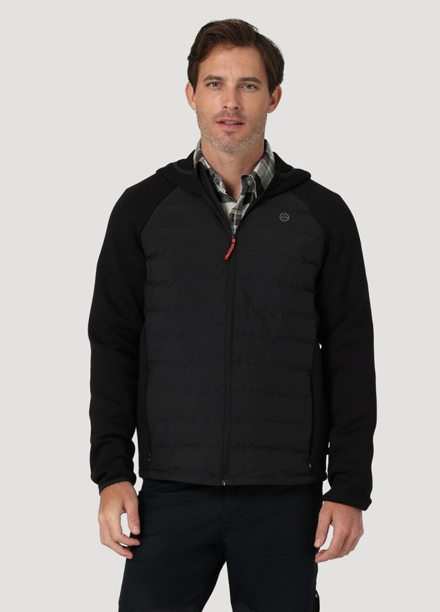 WRANGLER ATHLETIC HYBRID MĘSKA KURTKA PRZEJŚCIOWA WIOSENNA JESIENNA REAL BLACK WA4MY3101 112324777