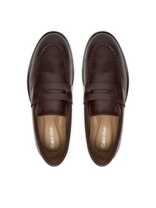 Calvin Klein Półbuty Ess Rubber Penny Loafer Pol Lth HM0HM02025 Brązowy