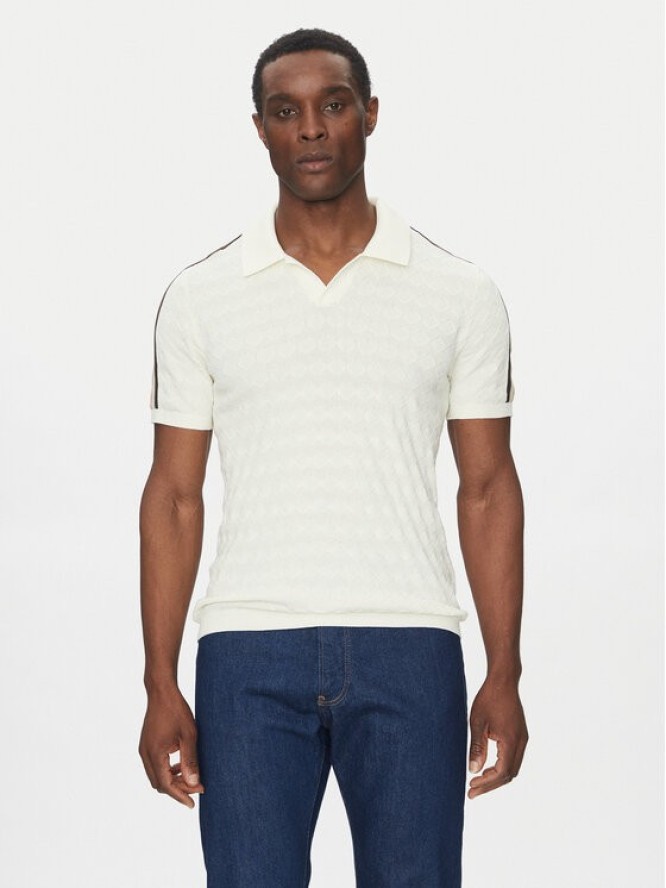 Liu Jo Sweter Maglia Chiusa QA5029 MA71P Écru Regular Fit