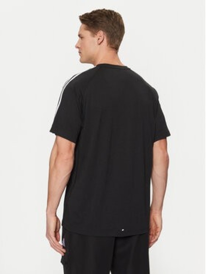 adidas Koszulka techniczna Own the Run 3-Stripes IQ3834 Czarny Regular Fit