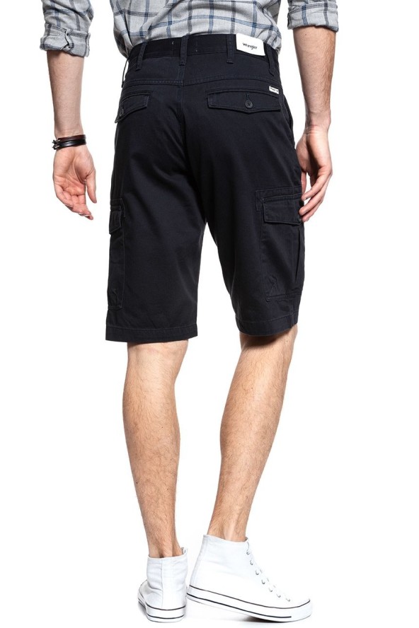 KRÓTKIE SPODENKI WRANGLER CARGO SHORT NAVY WASHED W15DHC49I 112126784