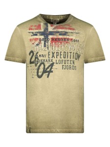 Geographical Norway Koszulka "Jelegant" w kolorze khaki rozmiar: L