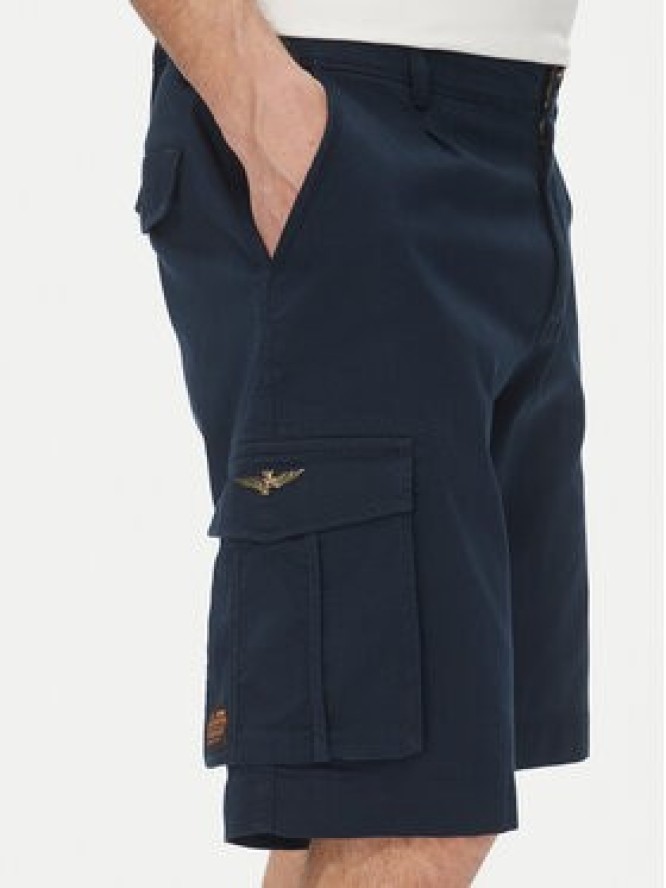 Aeronautica Militare Szorty materiałowe 251BE256CT3511 Granatowy Regular Fit