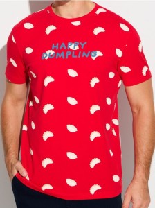 Bawełniana koszulka z napisem - czerwony