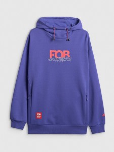 4F Bluza dresowa nierozpinana z kapturem męska - fioletowa XL