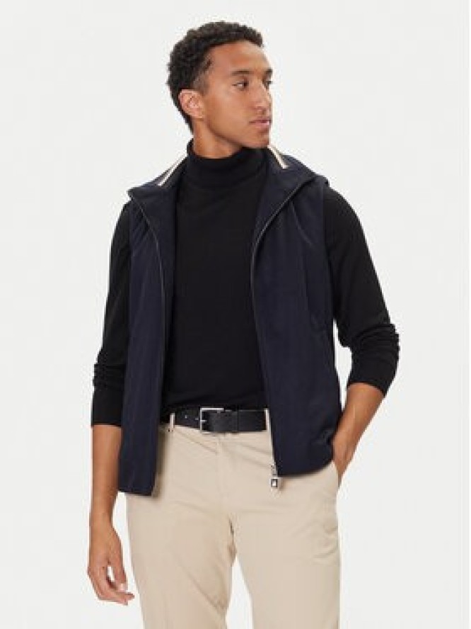 BOSS Płaszcz wełniany H-Jared 50551085 Granatowy Regular Fit