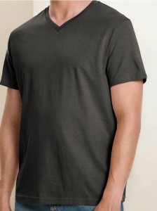 Koszulka basic z dekoltem w serek - zielony