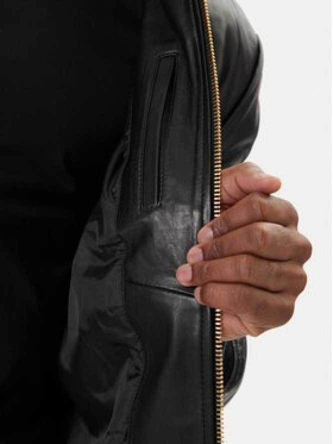 Versace Jeans Couture Kurtka skórzana 79GAVP06 CPPS3 Czarny Regular Fit