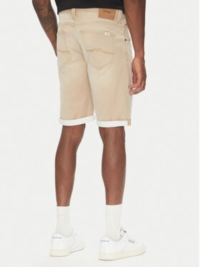 Mustang Szorty jeansowe Chicago Z 1016351 Beżowy Slim Fit