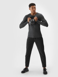 4F Spodnie treningowe szybkoschnące męskie - czarne 3XL