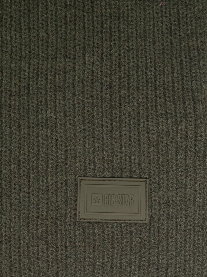 Szalik męski z kolorowym akcentem khaki Wandegors 303