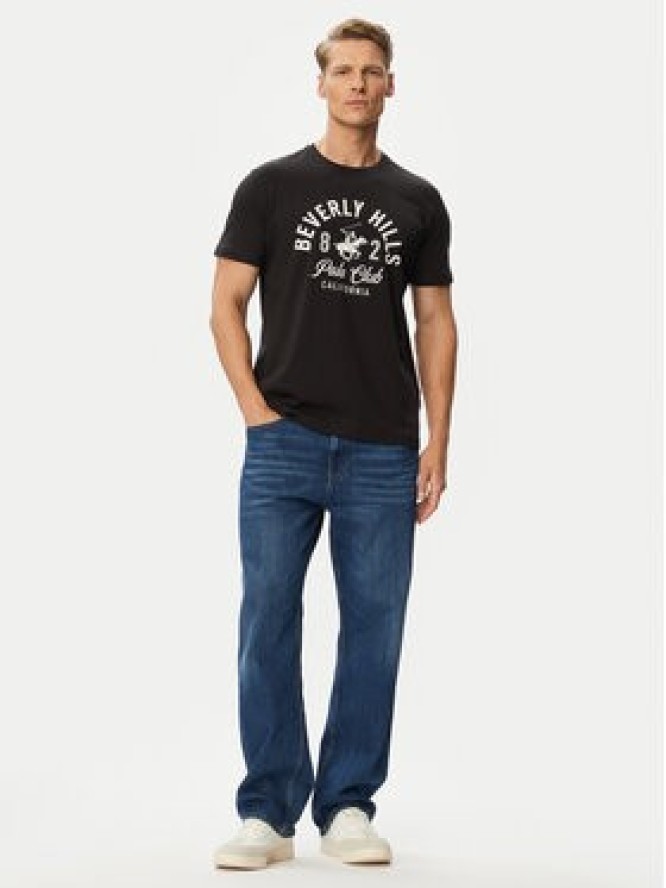 Beverly Hills Polo Club T-Shirt P-SS26M-TS1290 Czarny Regular Fit
