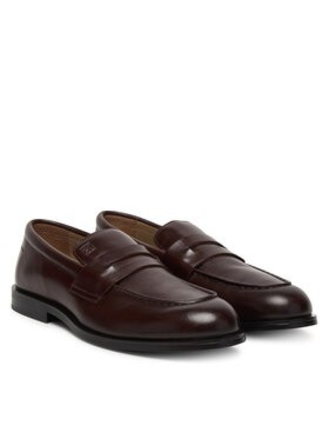 Calvin Klein Półbuty Ess Rubber Penny Loafer Pol Lth HM0HM02025 Brązowy