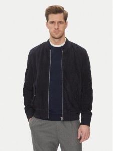 Serge Pariente Kurtka skórzana M888 Granatowy Regular Fit