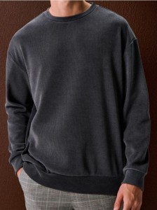 Bluza crewneck w prążki - szary