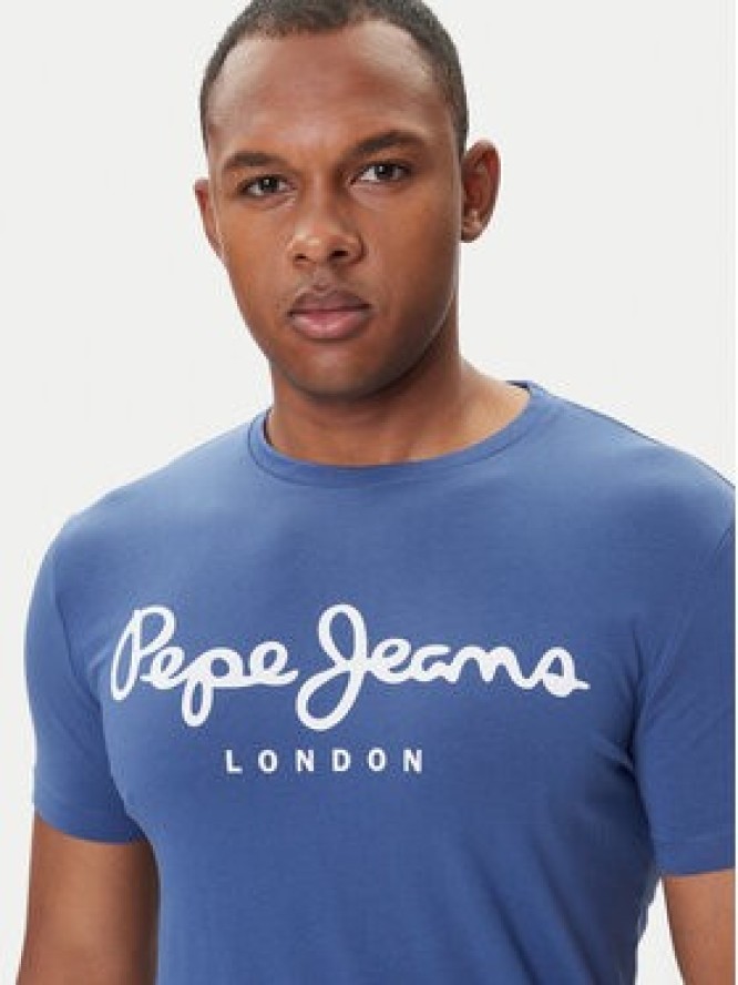 Pepe Jeans T-Shirt Original Stretch N PM5010132 Granatowy Regular Fit