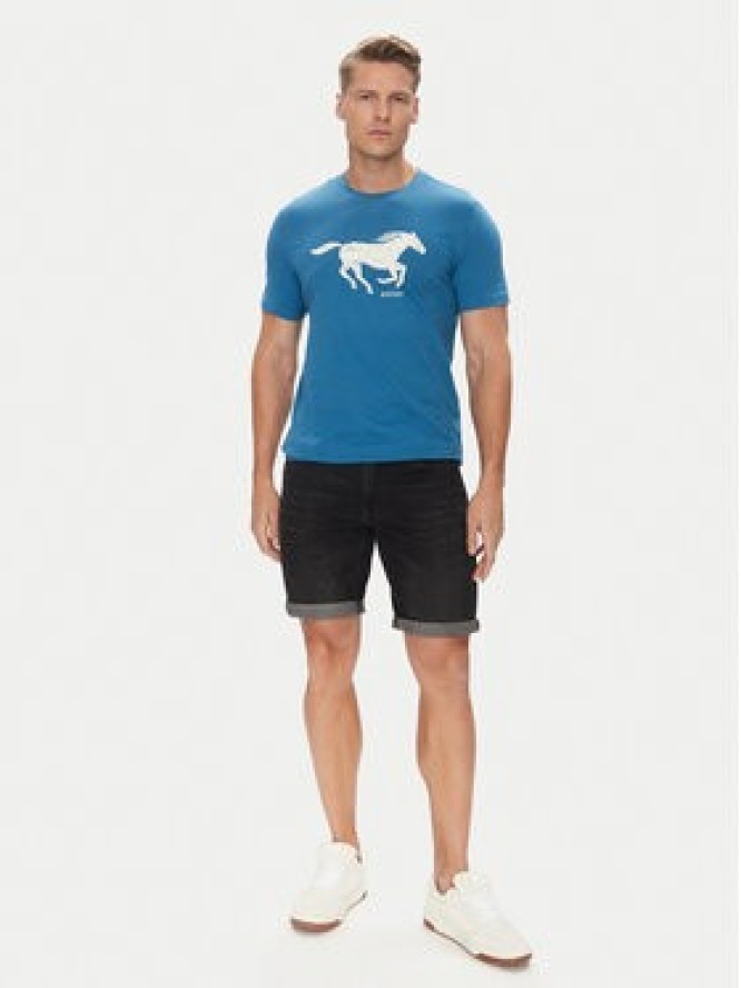 Mustang T-Shirt Austin 1016483 Niebieski Regular Fit