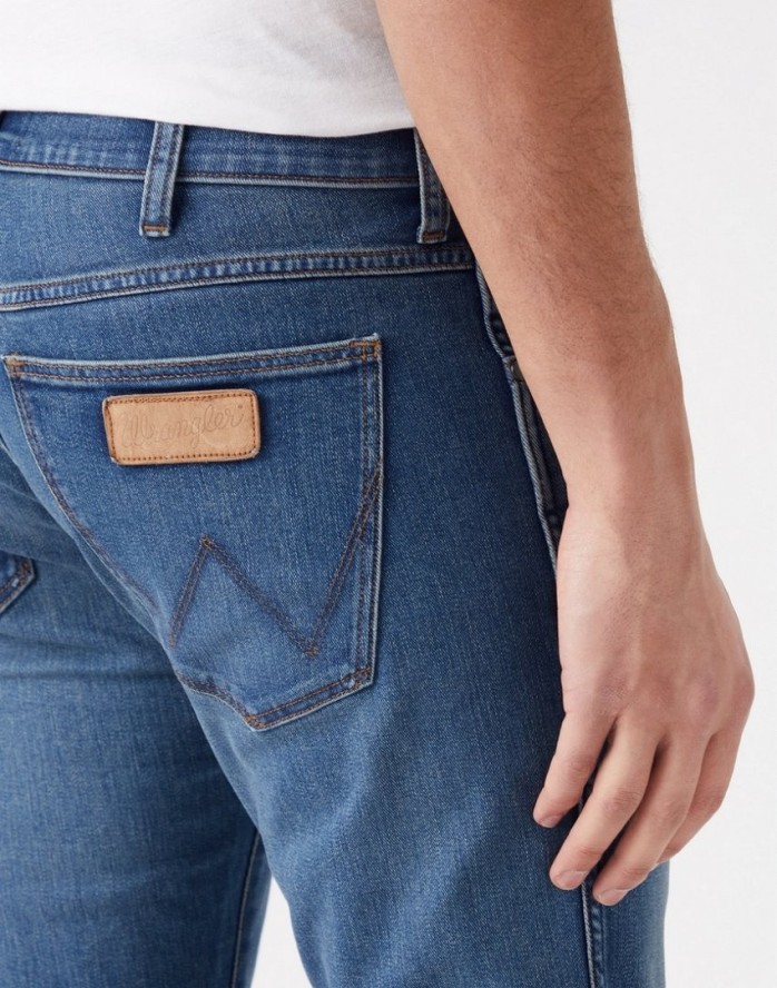 WRANGLER LARSTON MĘSKIE SPODNIE JEANSOWE GREEN TWIST W18SXP409 112145871