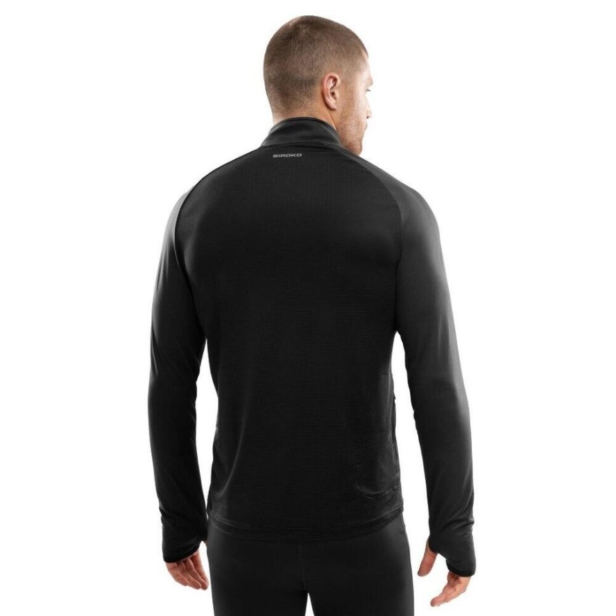 Męska bluza do biegania z suwakiem pod szyją Fitness Siroko Intuit Black