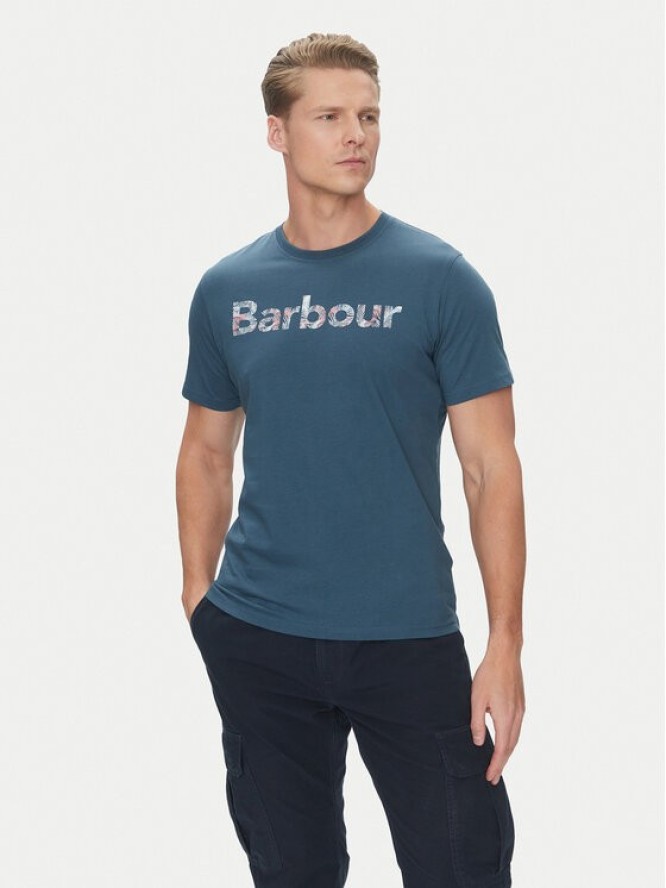 Barbour T-Shirt Devon MTS1391BU18 Granatowy Regular Fit