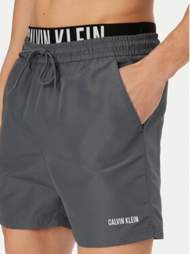 Calvin Klein Swimwear Szorty kąpielowe LV00N61015 Szary ciemny Regular Fit