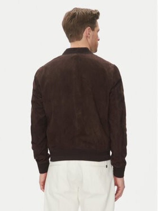 Serge Pariente Kurtka skórzana M888 Brązowy Regular Fit