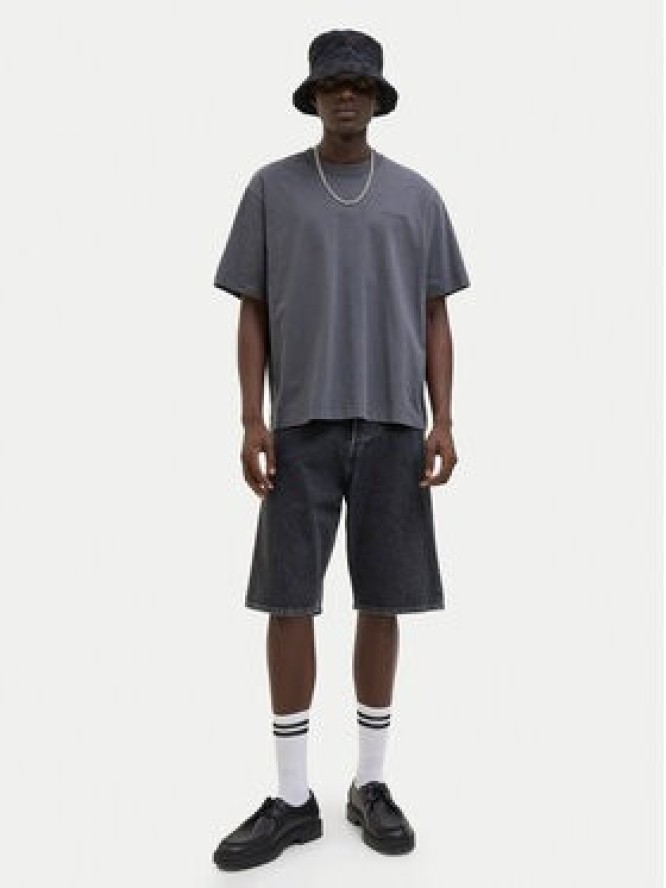 Jack & Jones Szorty jeansowe Iron 12278463 Czarny Baggy Fit