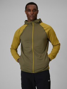 4F Bluza trekkingowa regular z kapturem męska - khaki S