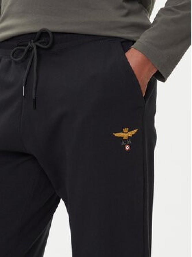 Aeronautica Militare Spodnie dresowe 252PF0872UF00459 Czarny Regular Fit