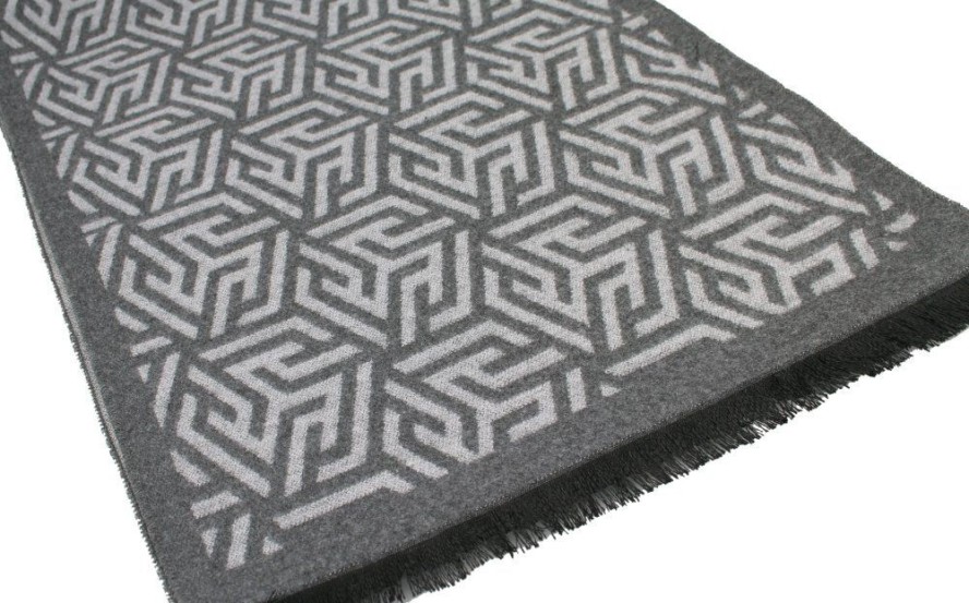 Męski Szalik Alties - Popiel, Wzór w Labirynt