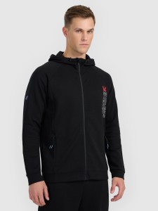 4F Bluza dresowa rozpinana z kapturem męska - czarna S