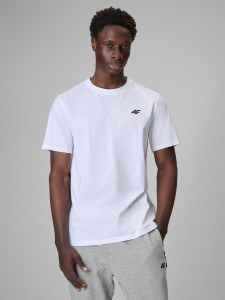 4F T-shirt regular gładki męski (3-pack) - biały XL
