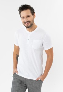 T-shirt z rozpinanym dekoltem TM-HUBRIS