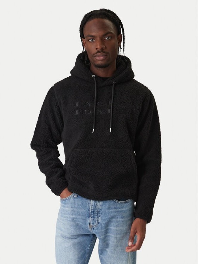 Jack & Jones Bluza Flare Teddy 12285678 Czarny Relaxed Fit