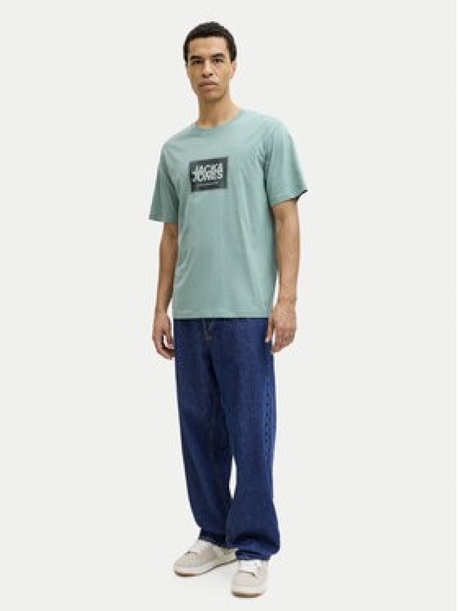 Jack & Jones T-Shirt Jjrain Tee Ss Crew Neck 12288097 Turkusowy Regular Fit