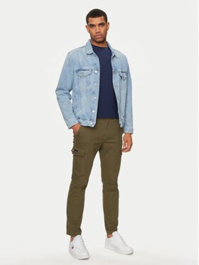 Tommy Jeans Spodnie materiałowe Austin DM0DM18940 Zielony Slim Fit