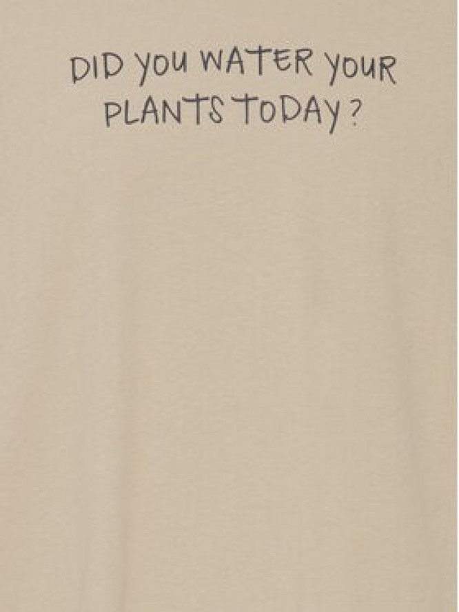 Solid T-Shirt Inam 21108141 Beżowy Regular Fit