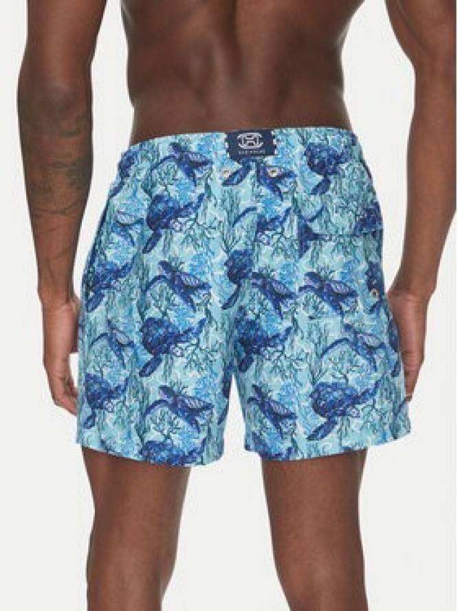 HOM Szorty kąpielowe Tartane 402916 Niebieski Regular Fit