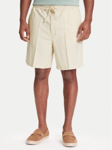 Mustang Szorty materiałowe Linen 1016459 Écru Loose Fit
