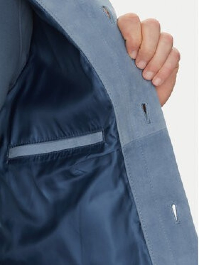 Michael Kors Kurtka skórzana CS5800P4R4 Błękitny Regular Fit