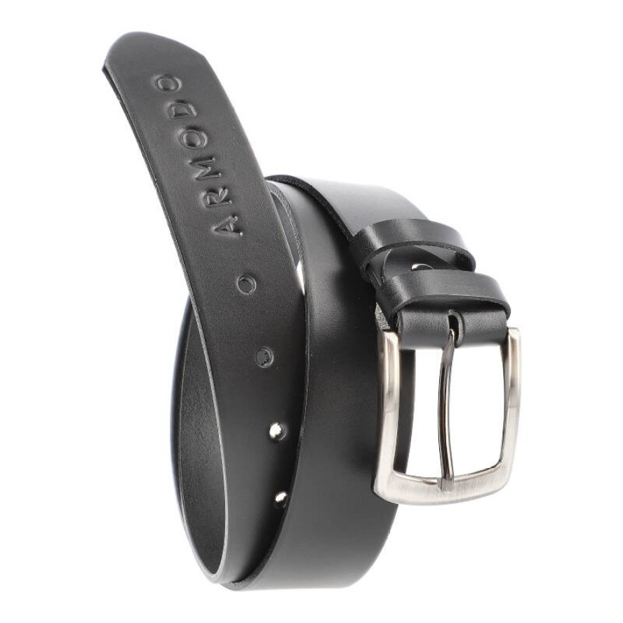 Czarny Skórzany Pasek Męski Armodo