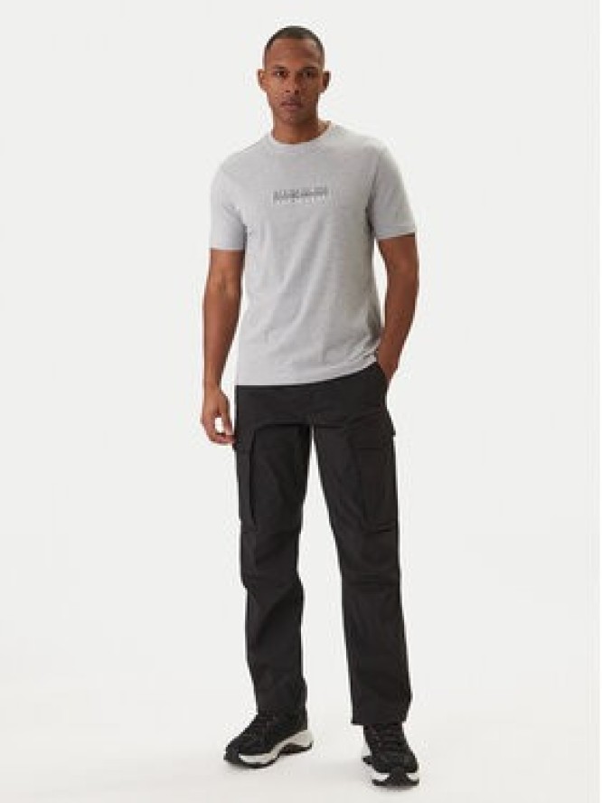 Napapijri T-Shirt S-Box Logo NP0A4IFL Szary Regular Fit