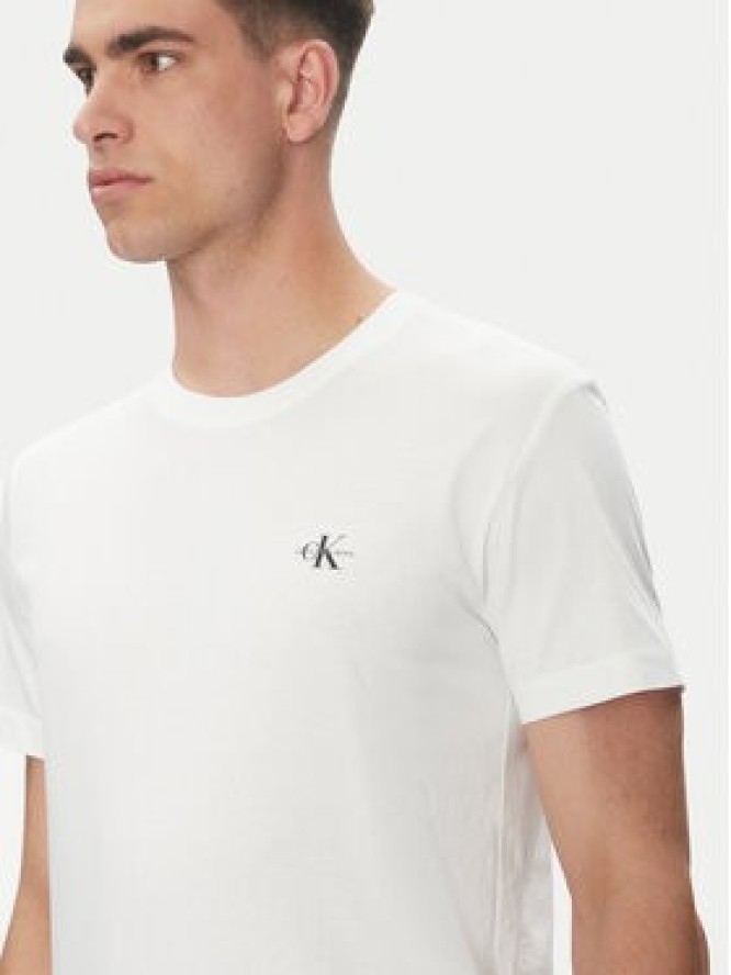 Calvin Klein Jeans Komplet 2 t-shirtów Monologo J30J320199 Biały Regular Fit