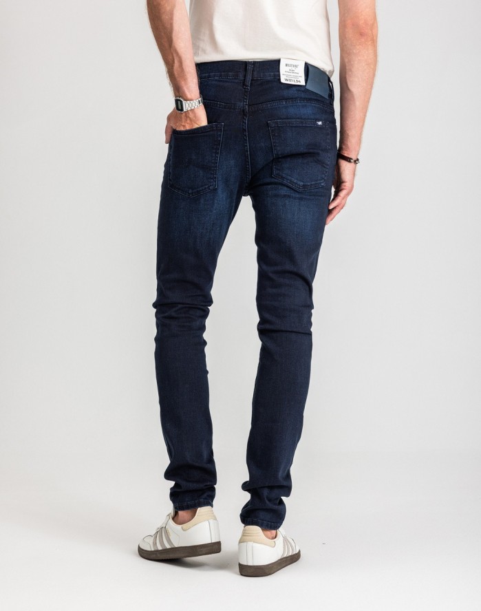 Męskie Spodnie Jeansowe Mustang Style Frisco Skinny Denim Blue 1017116 5000 801