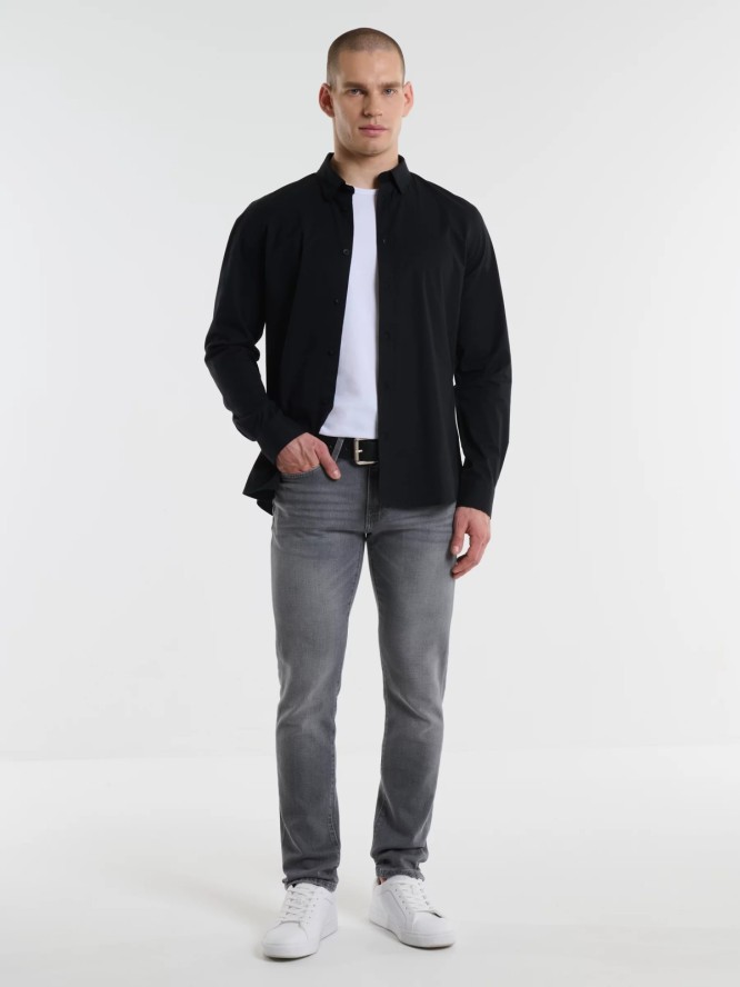 Koszula męska slim czarna Nissip 906