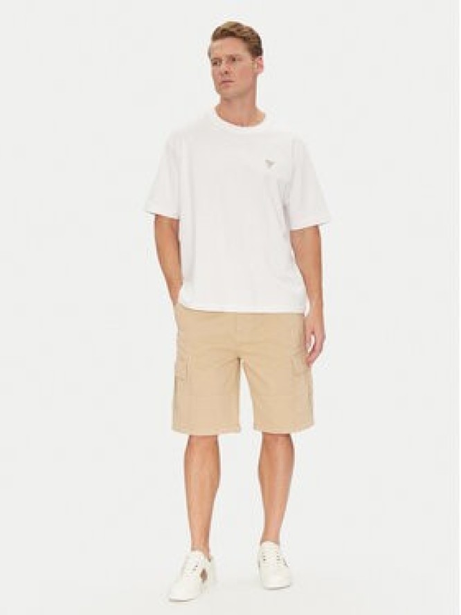 Guess Jeans Szorty materiałowe M5GD45 WGCV1 Beżowy Regular Fit