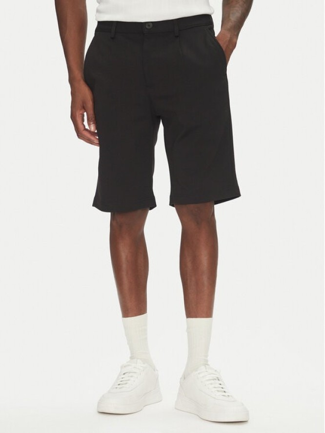 Lindbergh Szorty materiałowe 30-506062 Czarny Regular Fit