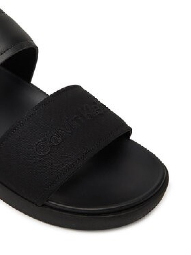 Calvin Klein Sandały Back Strap W/ Buckle Logo HM0HM01742 Czarny