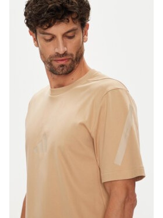 adidas T-Shirt Z.N.E. JW4737 Beżowy Regular Fit